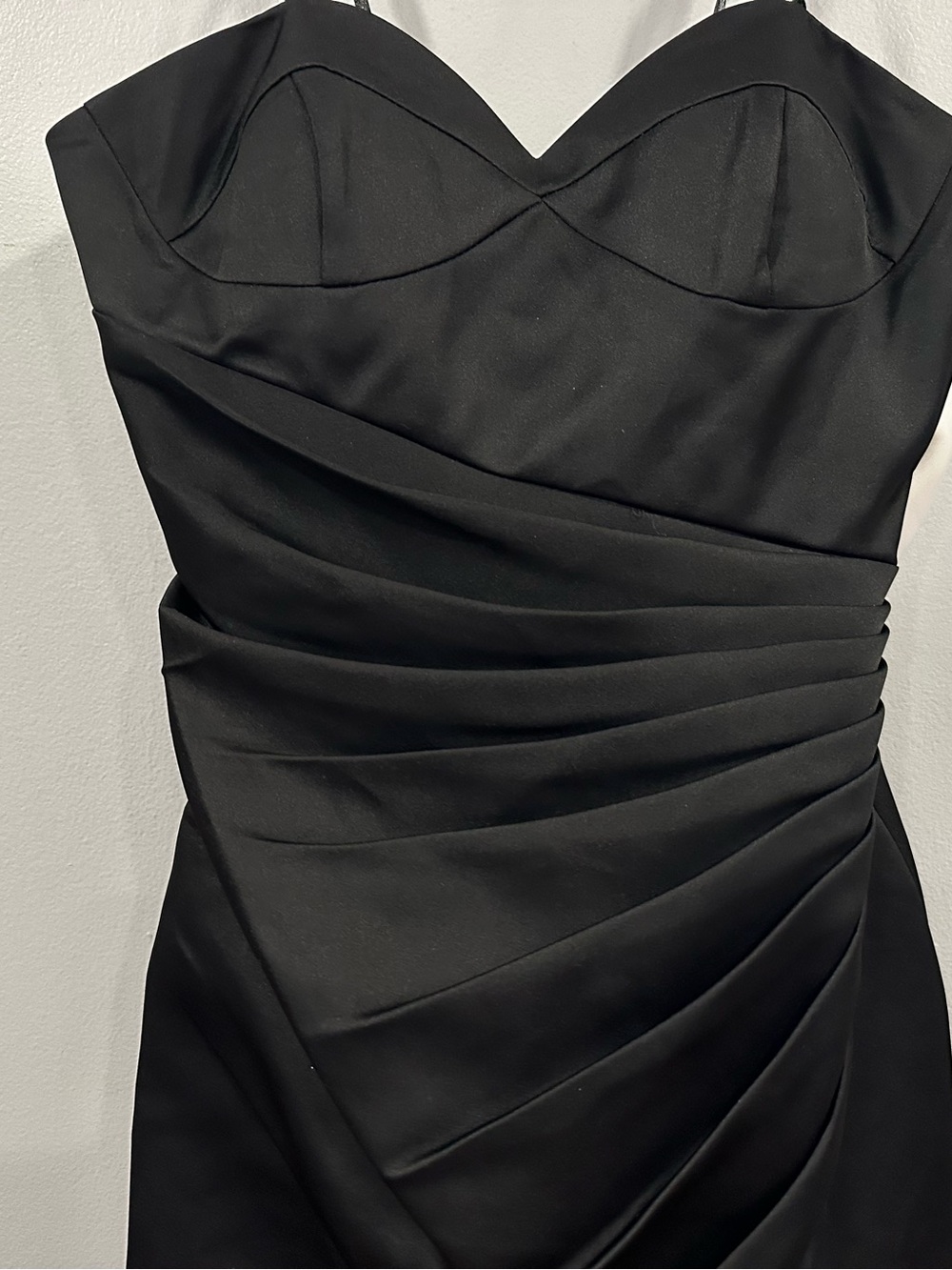 Mac Duggal 49879 Black Satin Strapless Bustier Gown Oversized Bow sz 6 NEW - Picture 4 of 8